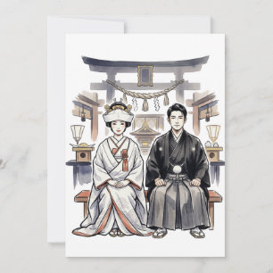 Invitación de boda Shinto japonesa para novia y no