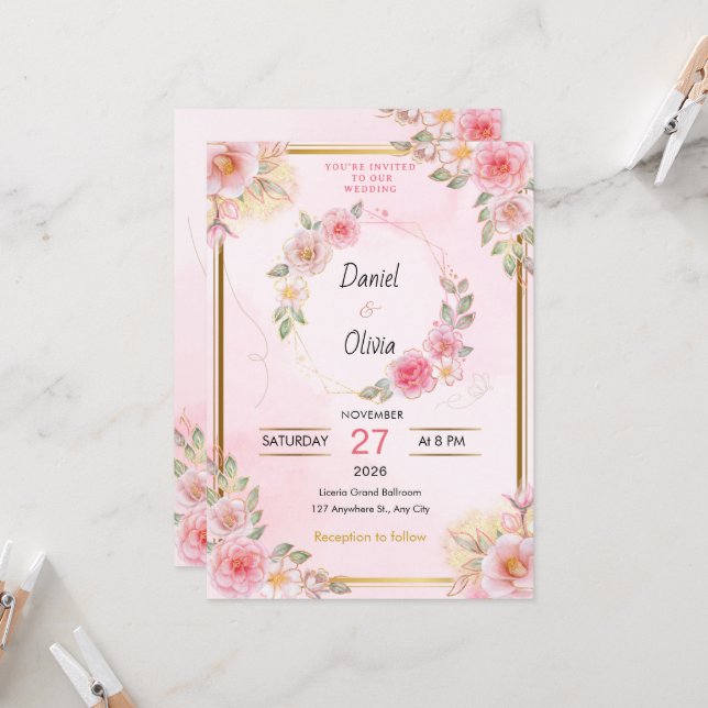 Invitación de boda Signature Elegance (Anverso/Reverso In Situ)