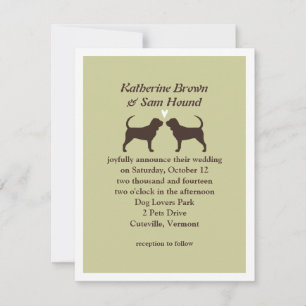 Invitación de boda siluetas de sabueso