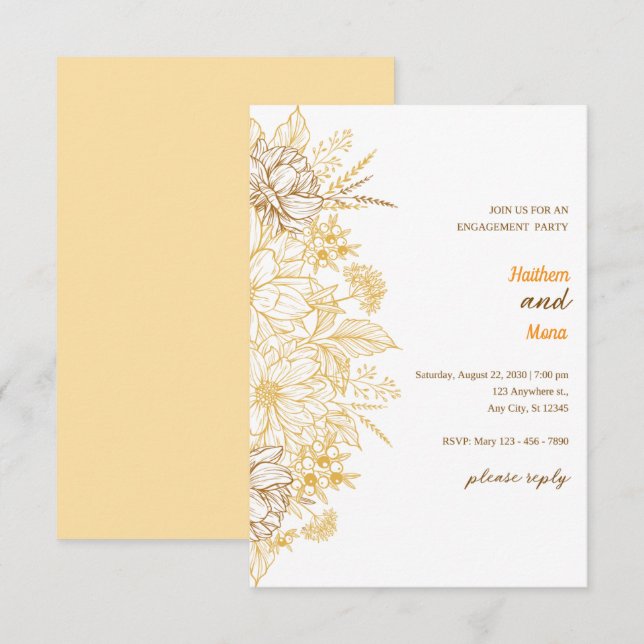 invitación de boda simple (Anverso / Reverso)
