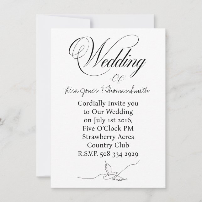 invitación de boda simple (Anverso)