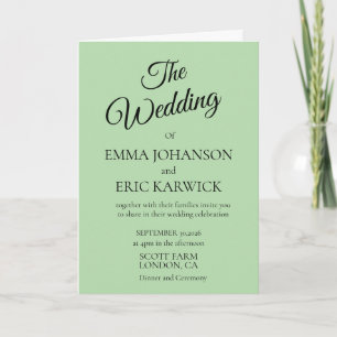 Invitación de boda simple beige y blanca moderna
