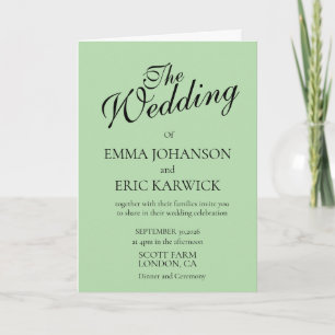 Invitación de boda simple beige y blanca moderna