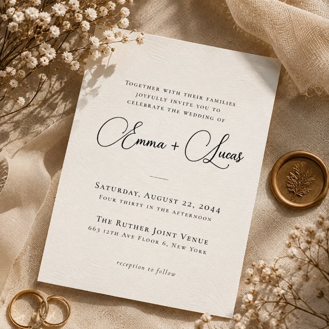 Invitación de Boda Simple Boho con Foto | Letra El (Subido por el creador)