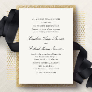 Invitación de Boda Simple Clásica Tradicional