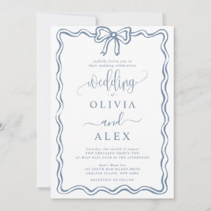 Invitación de boda Simple Classic Doodles
