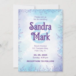 Invitación de boda simple con acuarela