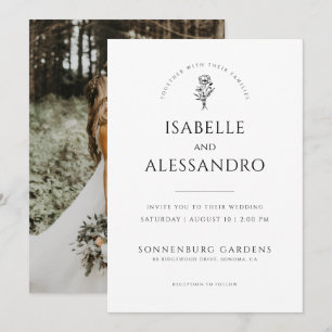 Invitación de boda simple con foto al aire libre