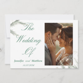 Invitación de boda simple con foto moderna