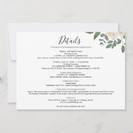 Invitación de Boda Simple con Hoja en el Reverso