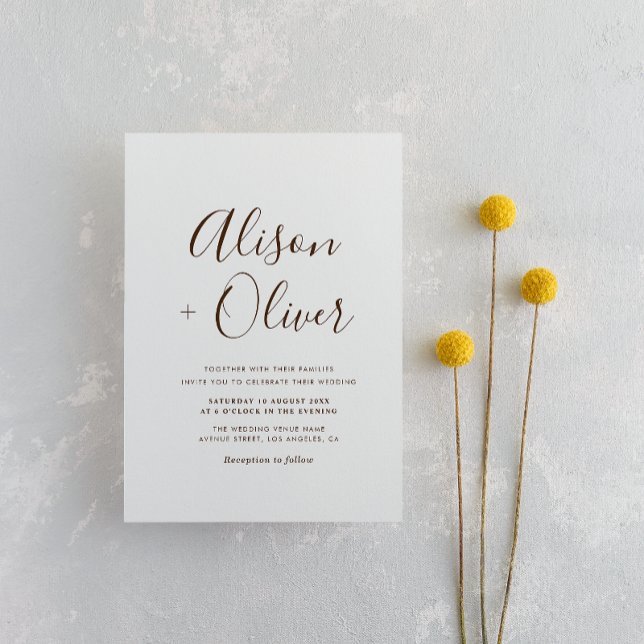 invitación de boda simple de tipografía (Subido por el creador)