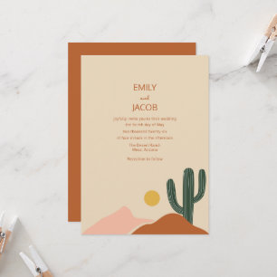 Invitación de boda simple del desierto boho