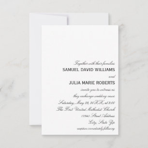 Invitación de Boda Simple Elegancia 3x5