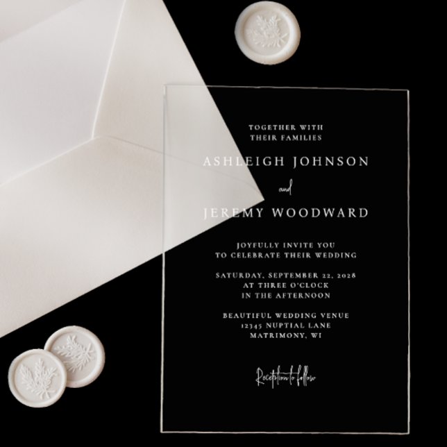 Invitación de boda simple elegante transparente (Subido por el creador)