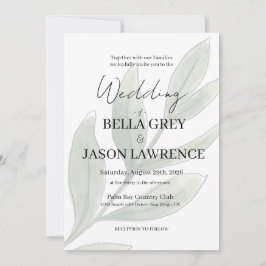 Invitación de boda simple flor negro y blanco