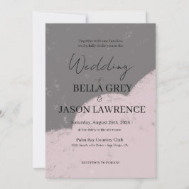 Invitación de boda simple flor negro y blanco