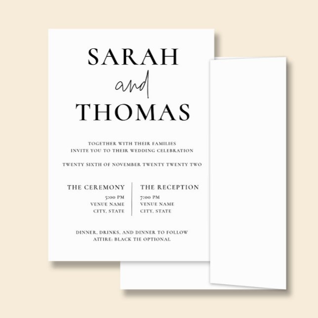 Invitación de Boda Simple Minimalista (Subido por el creador)