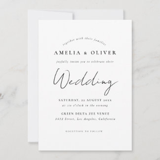 Invitación de boda simple moderna