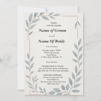 Invitación de boda simple no complicada