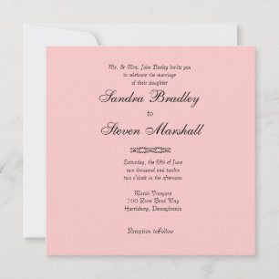 Invitación de Boda Simple Rosa