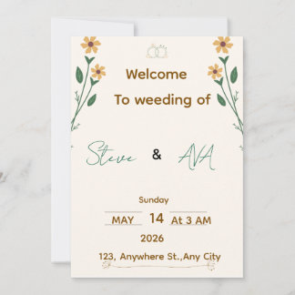 Invitación de boda simple y elegante