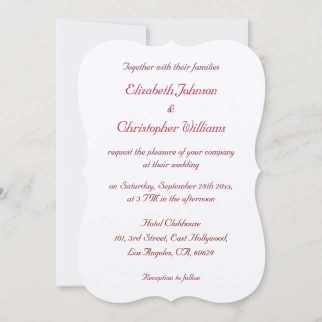 Invitación de boda simple y elegante de Kraft pers (Anverso)