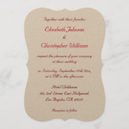 Invitación de boda simple y elegante de Kraft pers