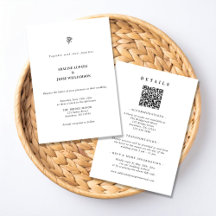 Invitación de boda simple y elegante todo en uno