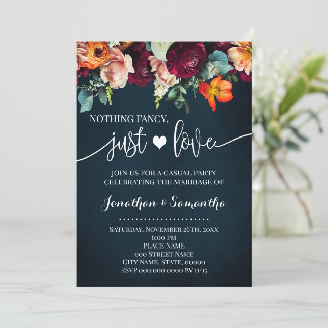 Invitación de Boda Sin Adornos Solo Amor Elopement (Anverso de pie)