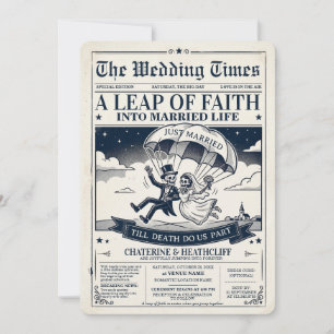 Invitación de Boda Skeletons Leap of Faith