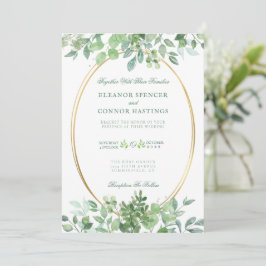 Invitación de boda sofisticada de eucalipto