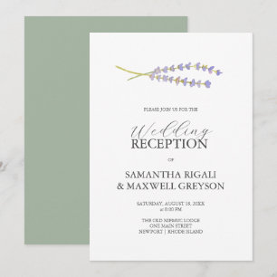 Invitación de boda solo recepción Lavanda
