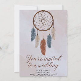 Invitación de Boda Soñadora Boho con Cazador de Su