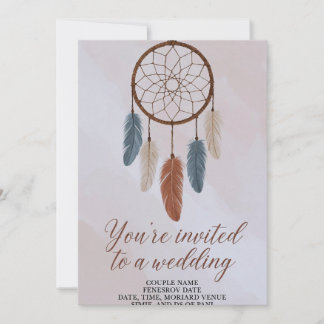 Invitación de Boda Soñadora Boho con Cazador de Su