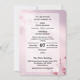 Invitación de boda soñadora con toque de lavanda r