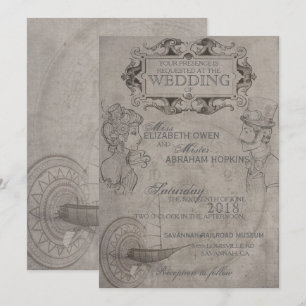 Invitación de boda Steampunk