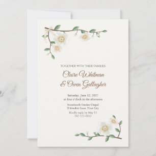 Invitación de boda Stewartia White Blossom