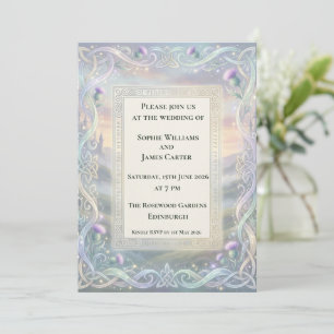 Invitación de boda Sunset Celtic Thistle