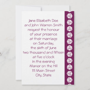 Invitación de boda Tabletop Chic en vino