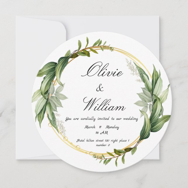 invitación de boda tarjeta nueva de lujo (Anverso)