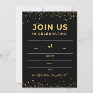 Invitación de boda Tarjetas negras para invitacion