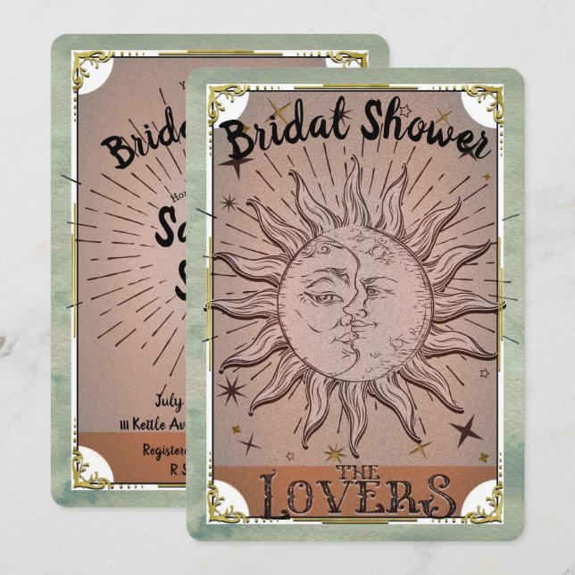 Invitación de Boda Tarot de los Amantes Dualidad S (Anverso / Reverso)