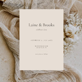 Invitación de Boda Taupe | Minimalista Elegante Ne
