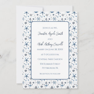 Invitación de boda tema playa náutica Anclas 