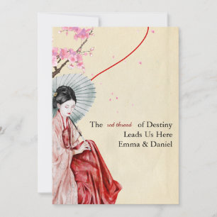 Invitación de boda temática tradicional japonesa