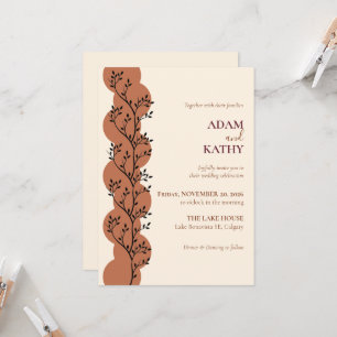 Invitación de boda Terracotta Botanical Circle