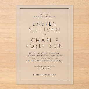 Invitación de Boda Tipográfica Negra Elegante