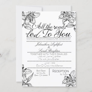 Invitación de Boda Todas las Carreteras Llevaban a