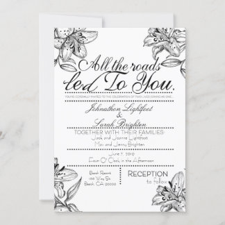 Invitación de Boda Todas las Carreteras Llevaban a