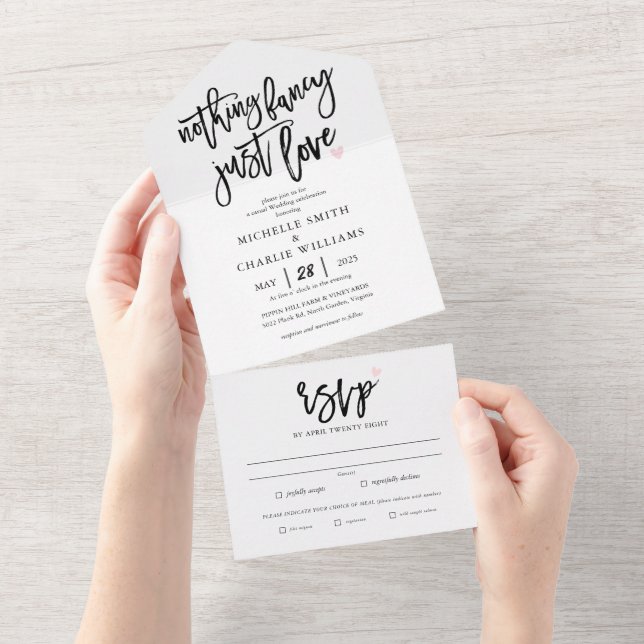 Invitación de boda todo en uno (desgarro)